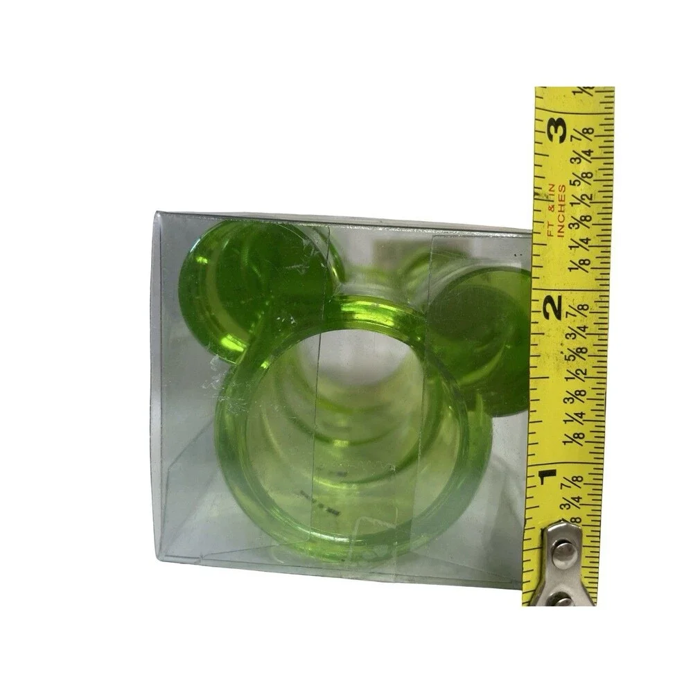 Vintage Disney Mickey Mouse Lucite Acrylic 90s Retro Neon Napkin Rings Set Of 12